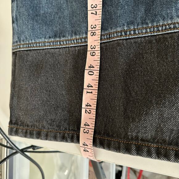 NEW Feng Chen Wang Men's Deconstructed Denim Pants Black Blue Size XL - Picture 9 of 10